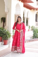Lw 9281 Vichitra Silk With Rich Sequins & Zari Embroidered Work Gown
