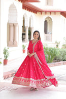 Lw 9281 Vichitra Silk With Rich Sequins & Zari Embroidered Work Gown