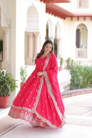 Lw 9281 Vichitra Silk With Rich Sequins & Zari Embroidered Work Gown