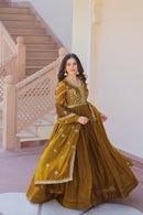 LW 9234 B Fendy Fabric With Zari Sequins Embroidered Work Gown