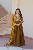 LW 9234 B Fendy Fabric With Zari Sequins Embroidered Work Gown