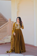 LW 9234 B Fendy Fabric With Zari Sequins Embroidered Work Gown