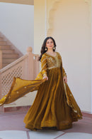 LW 9234 B Fendy Fabric With Zari Sequins Embroidered Work Gown