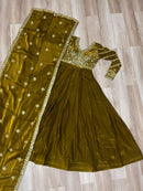 LW 9234 B Fendy Fabric With Zari Sequins Embroidered Work Gown