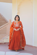 LW 9234 Fendy Fabric With Zari Sequins Embroidered Work Gown