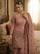 NSR 887 A Pure Fendy Silk With Heavy Embroidery Work Sharara