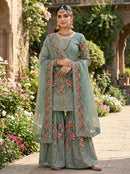 NSR 887 B Pure Fendy Silk With Heavy Embroidery Work Sharara