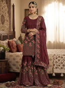 NSR 887 D Pure Fendy Silk With Heavy Embroidery Work Sharara