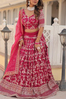 LW 7080 D Pure Viscose Jacquard Embroidered Work Lehenga