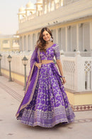 LW 7080 E Pure Viscose Jacquard Embroidered Work Lehenga