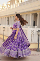 LW 7080 E Pure Viscose Jacquard Embroidered Work Lehenga