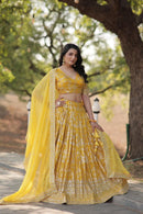 LW 7080 Pure Viscose Jacquard Embroidered Work Lehenga