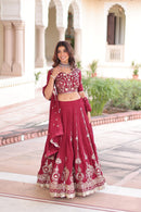 KA 5052 Heavy Sequins Thread Embroidered Work Lehenga
