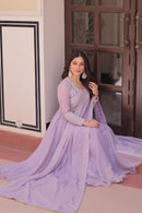 LW 9313 C Star Georgette Sequins Embroidered Gown