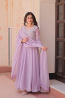 LW 9313 C Star Georgette Sequins Embroidered Gown