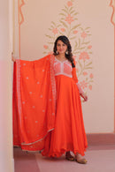 LW 9313 B Star Georgette Sequins Embroidered Gown