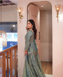 NSR 886 Teal Blue Heavily Embroidered Pakistani Sharara Suit