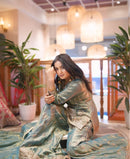 NSR 886 Teal Blue Heavily Embroidered Pakistani Sharara Suit