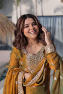 LW 9327 Fendi Chiffon With Zari Sequins Emboridery Work Traditional Suits