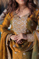 LW 9327 Fendi Chiffon With Zari Sequins Emboridery Work Traditional Suits