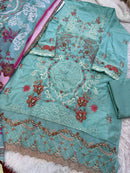Mehboob Tex 2041 Pure Cotton With Heavy Embroidery Work Pakistani Suits