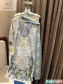 Maria B 1071 Readymade Cotton Self Emboridery Work Pakistani Suits