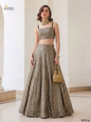 Alizeh 9004 Black & Gold Chevron Sequin Party Wear Lehenga