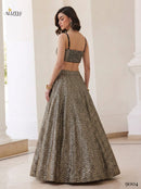 Alizeh 9004 Black & Gold Chevron Sequin Party Wear Lehenga