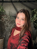 LG 2095 Wine Maroon Embroidered Silk Pakistani Suit