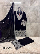 Hoor Tex HF 519 A Heavy Blooming Georgette With Zarkan Work Pakistani Suits