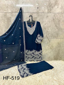 Hoor Tex HF 519 B Heavy Blooming Georgette With Zarkan Work Pakistani Suits