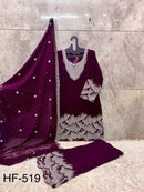 Hoor Tex HF 519 C Heavy Blooming Georgette With Zarkan Work Pakistani Suits