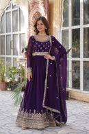 KA 1144 Deep Purple Georgette Anarkali Gown