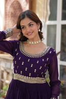 KA 1144 Deep Purple Georgette Anarkali Gown