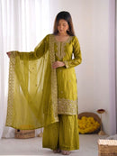 NSR 893 Olive Green Embroidered Salwar Suits