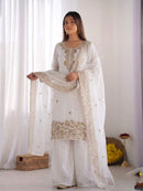 NSR 893 B Off White Embroidered Salwar Suits
