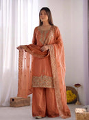 NSR 893 D Rust Orange Embroidered Salwar Suits
