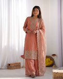 NSR 893 D Rust Orange Embroidered Salwar Suits