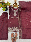 NSR 893 C Wine Embroidered Salwar Suits