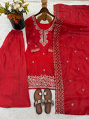 NSR 893 F Crimson Red Embroidered Salwar Suits