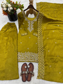 NSR 893 Olive Green Embroidered Salwar Suits