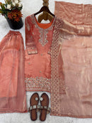 NSR 893 D Rust Orange Embroidered Salwar Suits