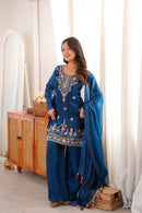 KR 1017 Nazakat Blue Ethnic Wear Set