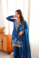 KR 1017 Nazakat Blue Ethnic Wear Set