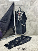Hoor Tex HF 820 B Jet Black  Heavy Jimmy Choo Salwar Suit