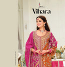 Eba 2101 Vihara Magenta And Orange Embroidered Kurta Palazzo Set