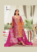 Eba 2101 Vihara Magenta And Orange Embroidered Kurta Palazzo Set