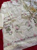 Mehboob Tex 2054 Off White Cotton Schiffli Embroidered Pakistani Suit