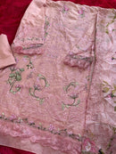Mehboob Tex 2054 B Pastel Pink Cotton Schiffli Embroidered Pakistani Suit