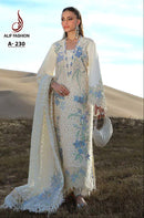Alif 230 Pure Cotton With Heavy Embroidery Work Pakistani Suits